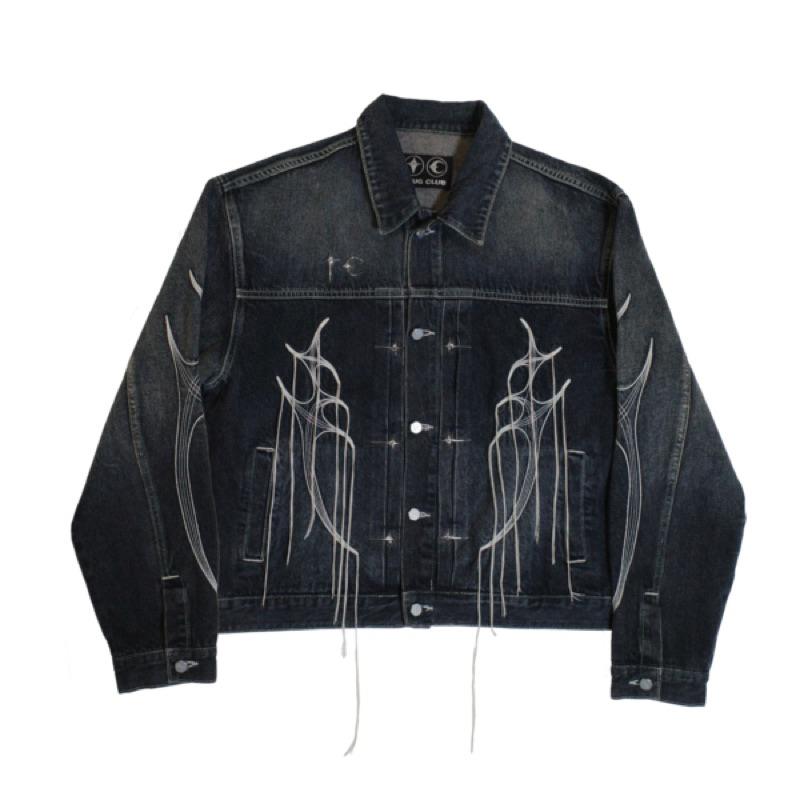 【VENTA】預購 Thug Club Tribal Tree Denim Jacket 藍色 水洗牛仔外套 抽鬚