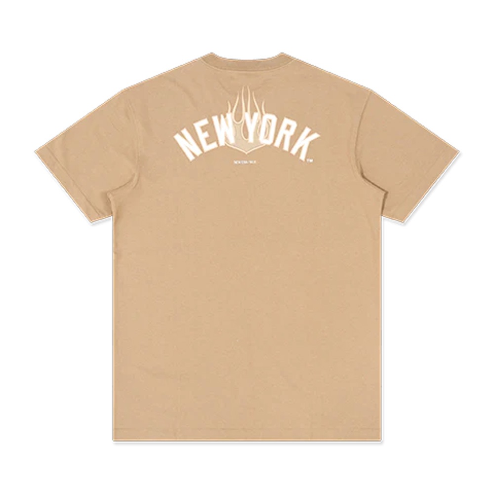 NEW ERA 短袖上衣 T恤 FLAME 紐約洋基 卡其 NE13702568