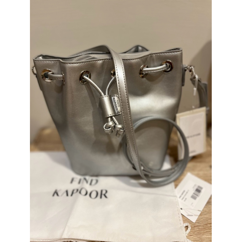 韓國Find Kapoor pingo18銀色斜背水桶包 手提包肩背包