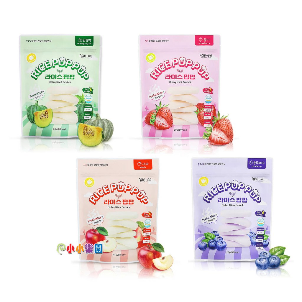 韓國 AGA-AE 益生菌寶寶米餅20g(南瓜、草莓、藍莓、蘋果)4個口味可選*小小樂園*