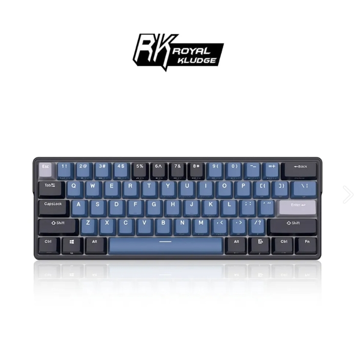 小白的生活工場*【RK】61 PLUS 60% 藍牙三模無線機械鍵盤K黃軸 RGB 靛藍｜中文