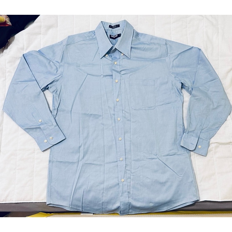 全新Kirkland Signature 科克蘭 男 長袖 標準領 免燙 襯衫全新好市多免燙長袖襯衫（淺藍/白）兩件合售