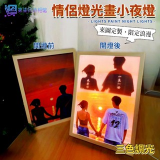 客製化LED燈光畫 檯燈畫 床頭燈光畫 diy禮物 照片客製化 氛圍燈 光影畫 發光畫 創意小夜燈 交換禮物 情人節禮物