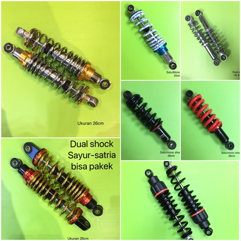 Dual dua shock sok/ skok dobel 31 26 25 24 sepeda listrik👍