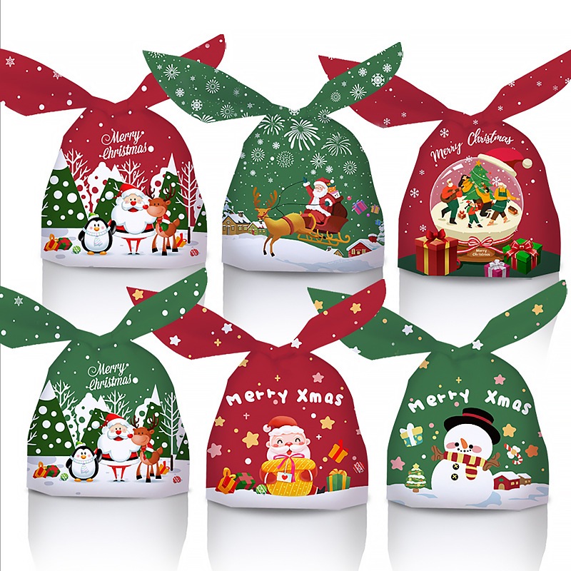 聖誕禮物包裝袋 兔耳朵包裝袋 糖果袋 餅乾袋 禮物袋 包裝袋 聖誕節糖果兔耳包裝袋 婚禮小物
