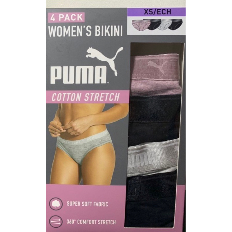 PUMA 女棉質內褲4件組送護手霜