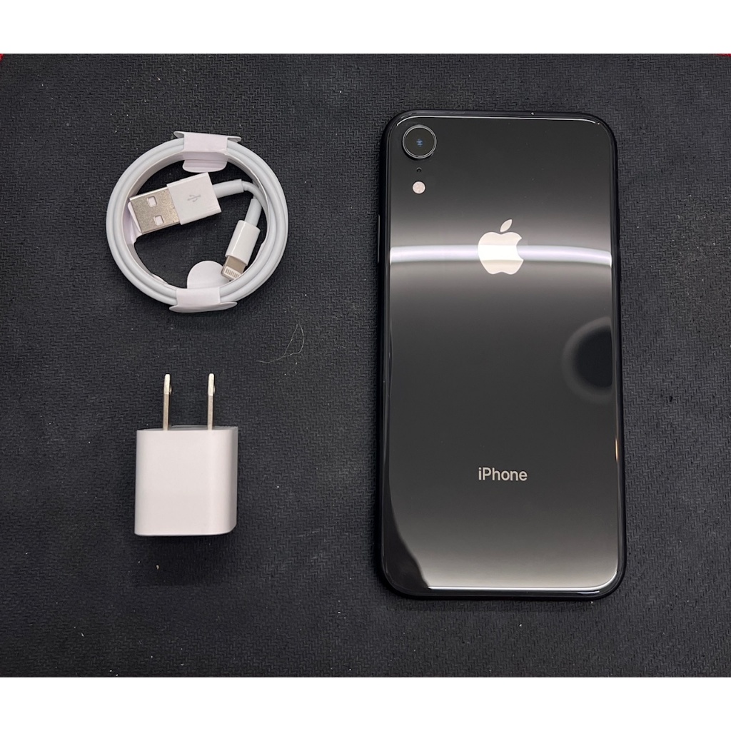 二手精品 iphone XR 128GB 黑色 9.8成新 電池健康度99% 無盒裝有附原廠配件 贈保護貼及空壓殼