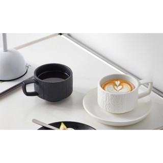 黑白岩紋 陶瓷 咖啡杯套裝 早餐杯子 濃縮咖啡杯