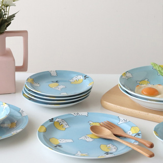 【JUST HOME】檸檬熊陶瓷器皿-多款《泡泡生活》碗 淺缽 圓盤 湯盤 餐盤 平盤 餐碗