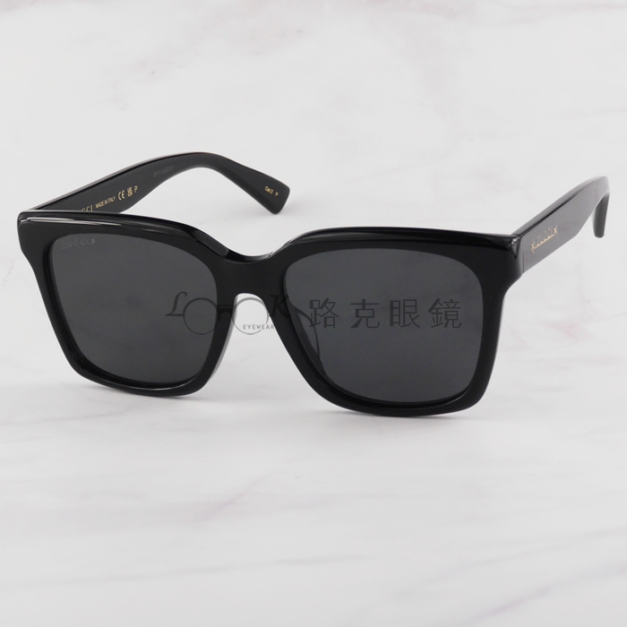 【LOOK路克眼鏡】Gucci 太陽眼鏡 黑色 方框 偏光鏡片 GG1175SK 001