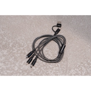 2對3 多合一 編織傳輸線 充電線 120cm 1.2米 USB-C Lightning USB-A 轉接線 1對3
