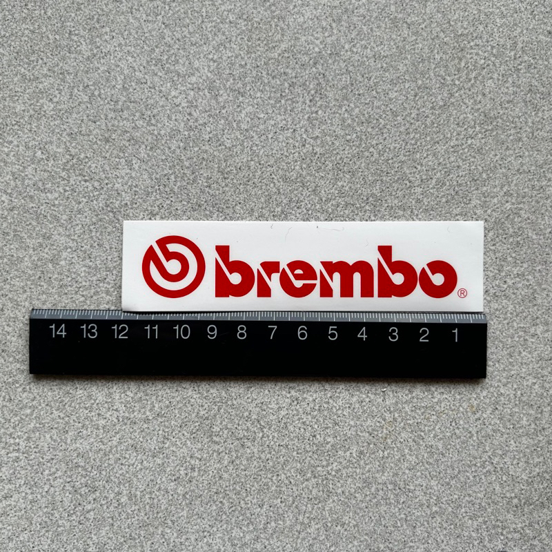 【丹丹老媽】Brembo 正版貼紙 白底紅字 防水 原裝