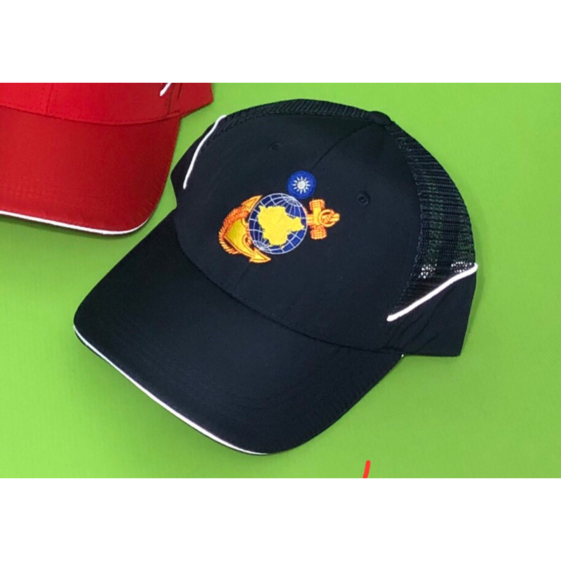 優質網帽 電繡陸戰隊隊徽 B款/藏青色 (反光飾條/魔鬼氈)