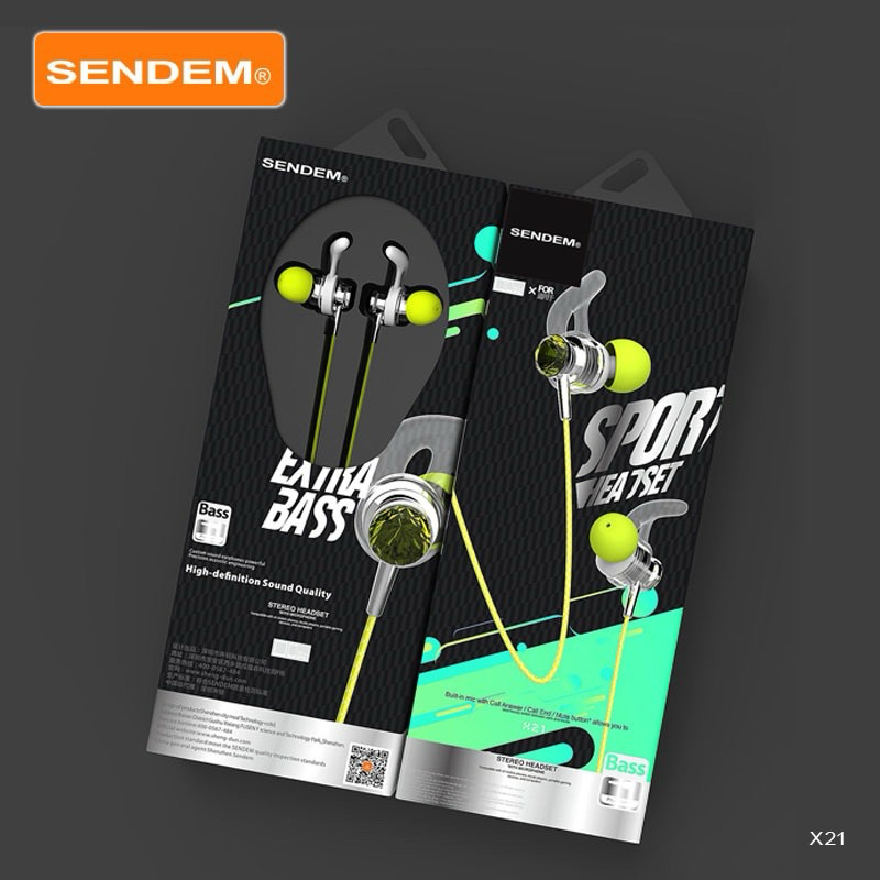 SENDEM 聲頓 型號X21 低調奢華時尚 耳機麥克風 運動耳機 入耳式 可通話 線控耳機 傾斜入耳 隔音出眾 現貨