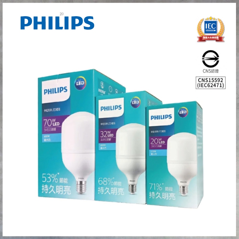 【曼慢燈】PHILIPS飛利浦 LED E27中低天井燈燈泡 球泡 20W 32W 挑高 高流明 全電壓