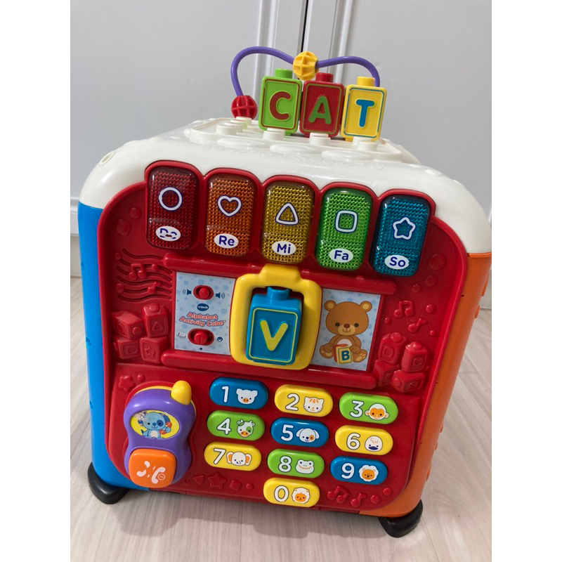 「二手玩具」Vtech 五合一歡樂積木學習箱/ 聲光音樂玩具箱