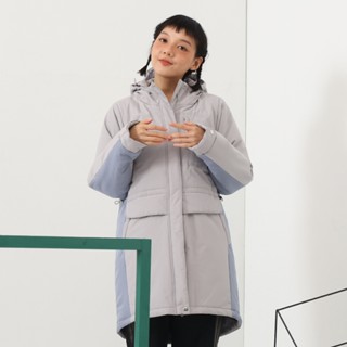 【MOSS CLUB】防水覆膜羽絨棉連帽機能型長袖外套 灰 淺灰 (魅力商品)