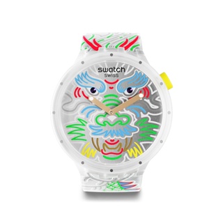 【SWATCH】BIG BOLD系列手錶 DRAGON IN CLOUD 龍年錶 白龍高昇(47mm) SB05Z102