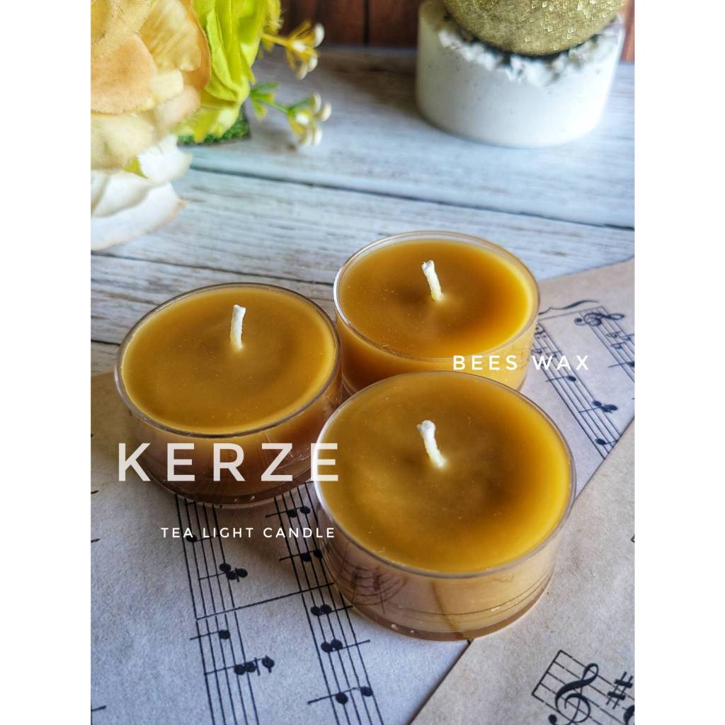 [Kerze candle]天然蜂蠟茶燭-茶蠟-BEESWAX-蜂蠟-手工hand made-台灣製加厚強化耐熱塑膠殼