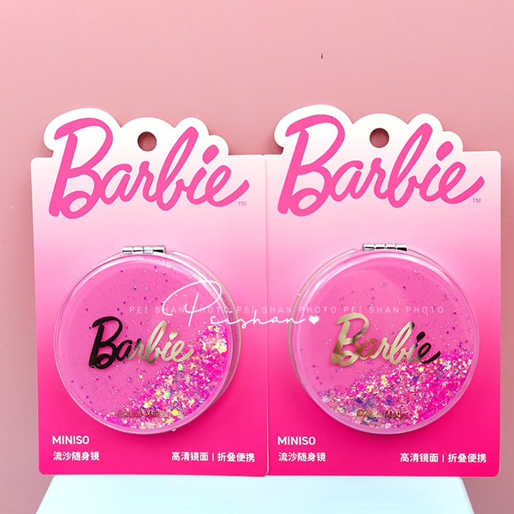 預購✨ 芭比 barbie 聯名 miniso 名創優品 鏡子 雙面鏡子 隨身鏡子 迷你鏡子 口紅鏡 化妝鏡