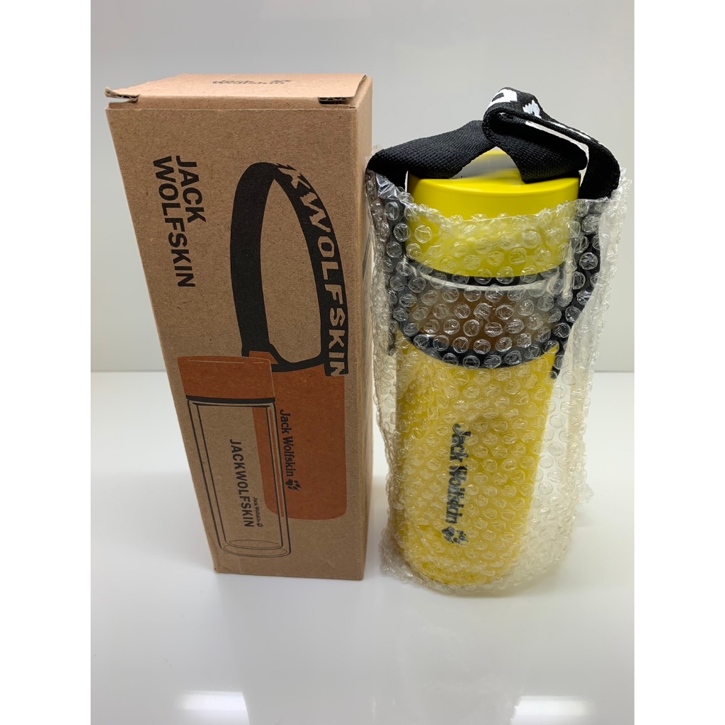【全新】Jack wolfskin 飛狼 雙層玻璃瓶 套組 (黃色) 300ml 杯蓋內芯採用 #304不鏽鋼 保溫瓶