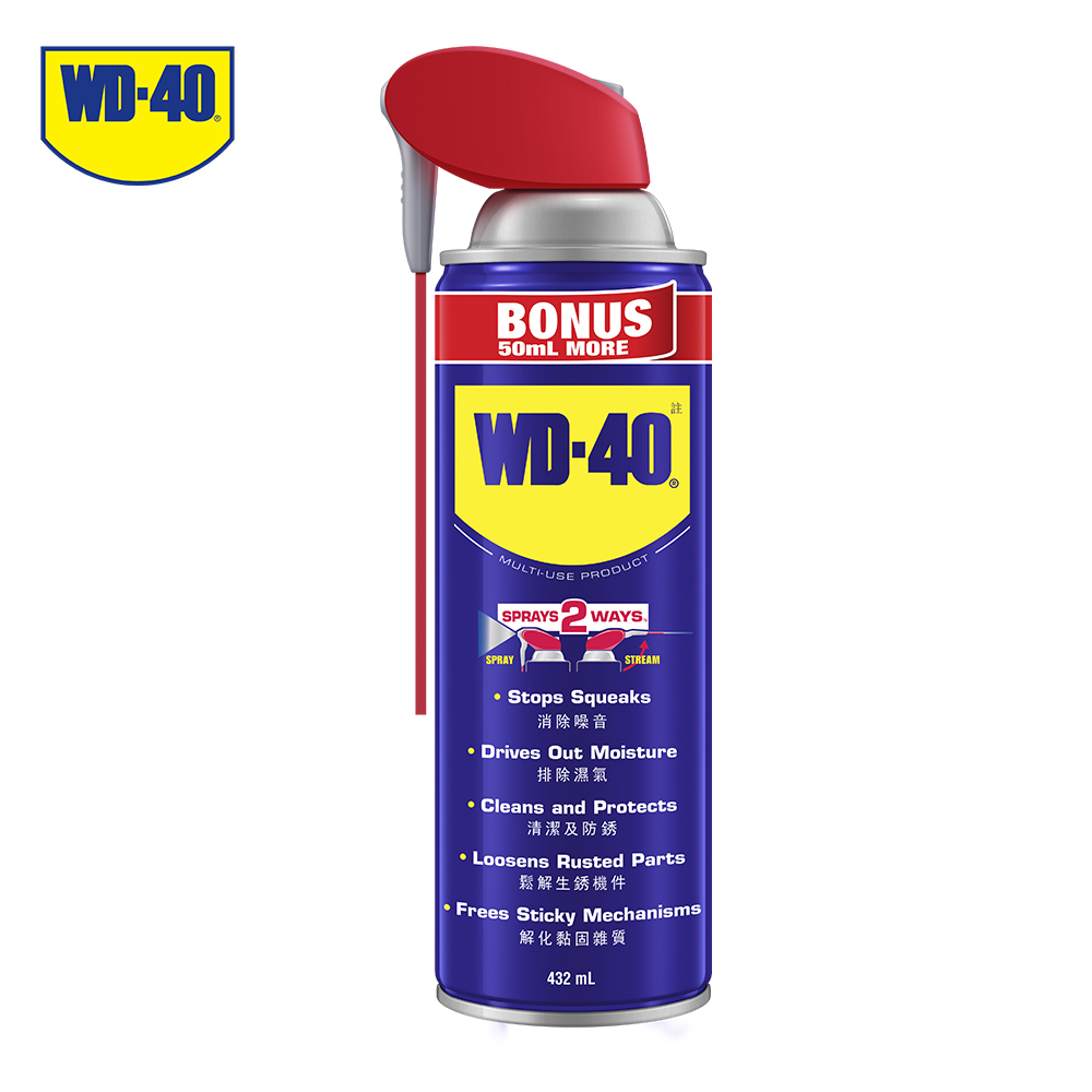 WD40 防銹潤滑劑 432ml ® Multi-Use Product 防銹潤滑劑 銹蝕 生銹 潤滑 專利型活動噴嘴
