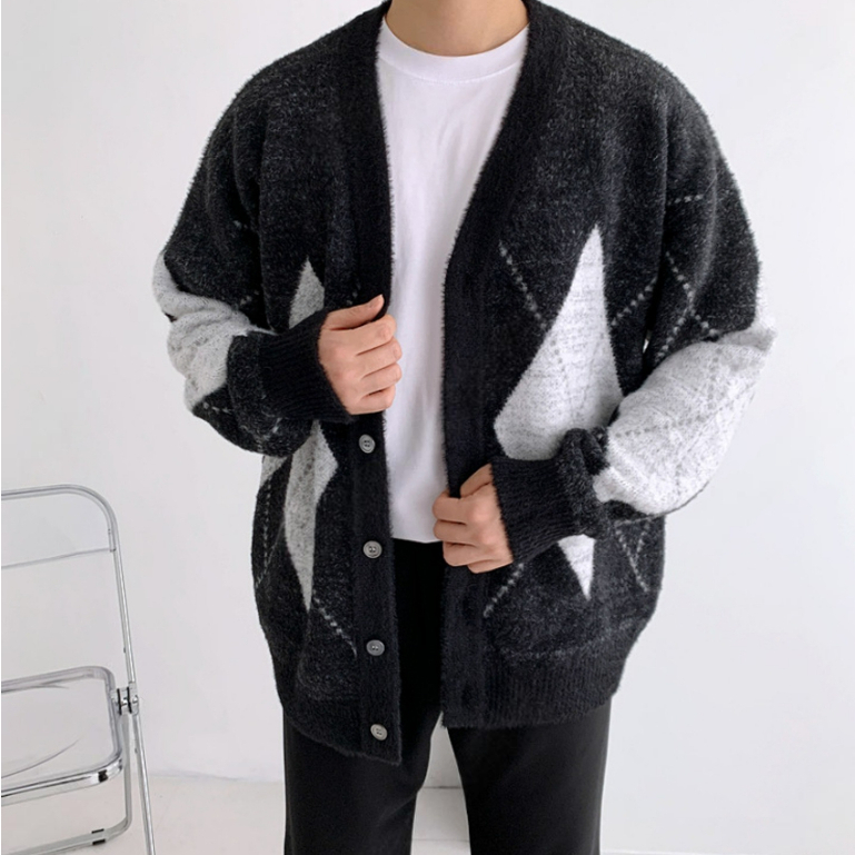 【Metanoia】🇰🇷韓製 韓國設計 菱形針織外套