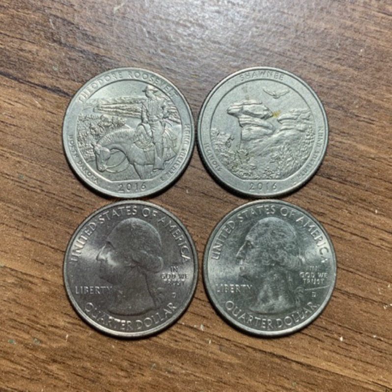 美國🇺🇸 2016 國家公園幣 紀念幣 1/4 quarter 美金 外國硬幣