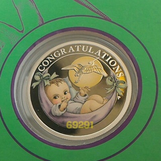 2018澳洲新生兒銀幣1/2盎司~盒證齊全，嬰兒銀幣，精鑄銀幣，銀幣，紀念幣，錢幣，幣~澳洲新生兒銀幣0.5盎司