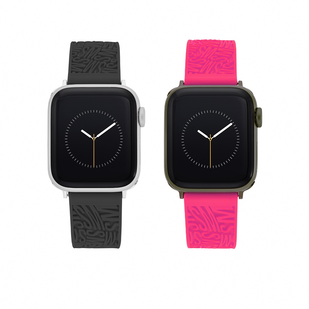 【Steve Madden】Apple watch 浮雕LOGO矽膠蘋果錶帶(全系列適用)