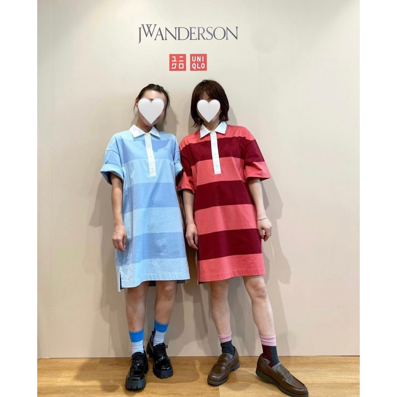 （二手）Uniqlo聯名JW ANDERSON 條紋POLO洋裝 m號