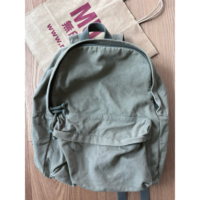 無印良品 MUJI 日常帆布後背包 軍綠色二手絕版 24hs上車🚚