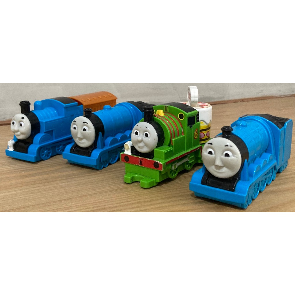 (二手玩具)湯瑪士小火車模型(非電動)_Thomas火車_四台_火車玩具_火車公仔_湯瑪士火車