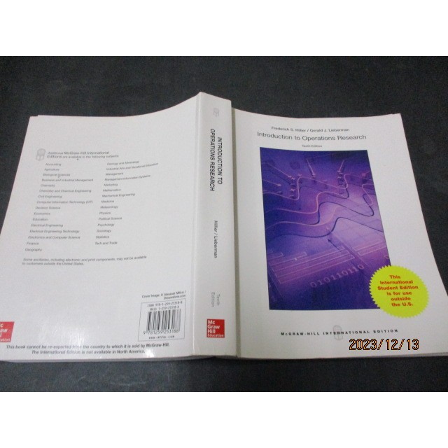 introduction to operations research 10/e HILLER 978125幾乎無劃記