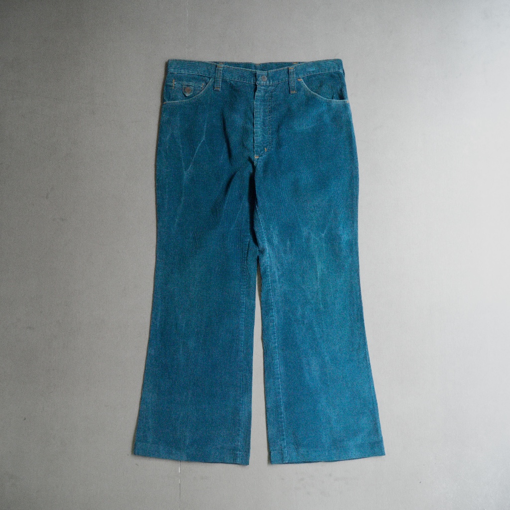 《白木11》 80S WRANGLER CORDUROY PANTS 美國製 燈芯絨 藍色 靴型 喇叭褲 長褲