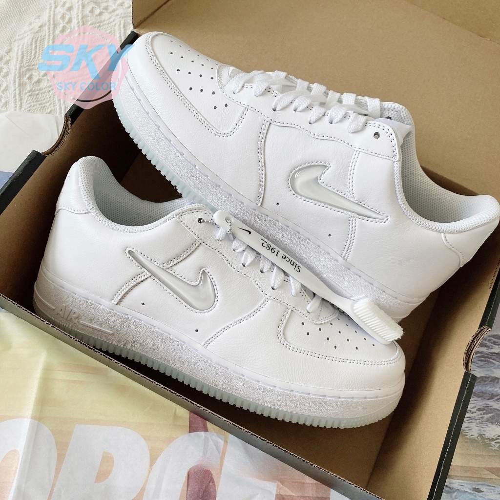 Sky-Nike Air Force 1 Low Retro 經典 全白 冰底 小勾 休閒鞋 FN5924-100