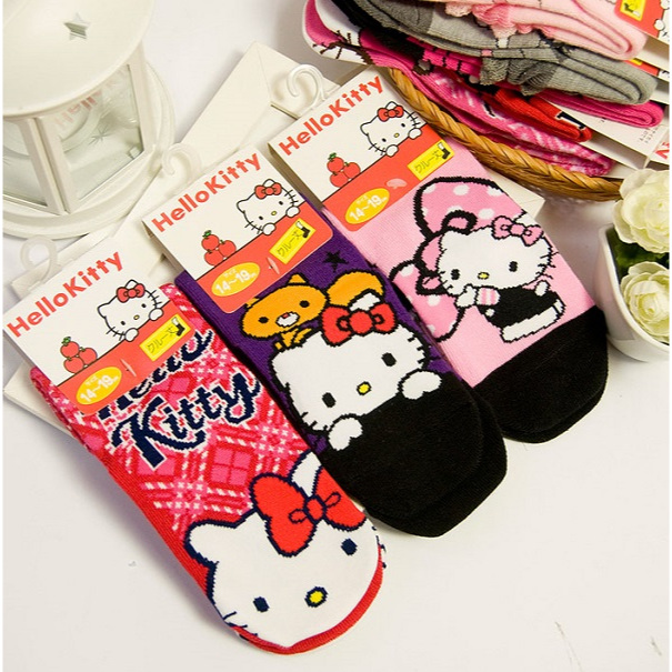 【彤語小舖】日本限定 三麗鷗 Hello kitty  女童 短襪 襪子