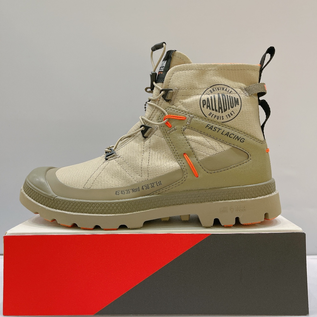 PALLADIUM PAMPA TRAVEL L+WP+ 男生 卡其 快穿 輕量 雨靴 防水 休閒靴 08849-297