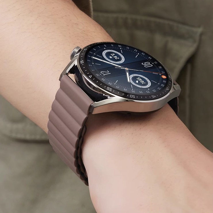 【台灣出貨】雙色吸附 矽膠錶帶 三星 Galaxy Watch 6 5 4 classic 磁吸錶帶 女士錶帶 快拆錶帶