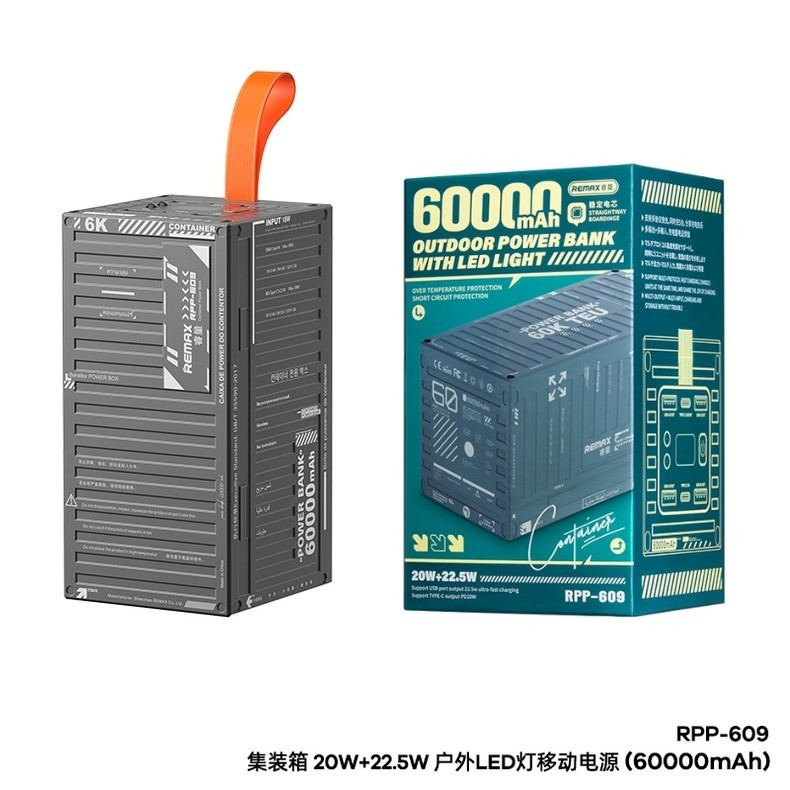 REMAX/RPP-609/60000mAh/LED燈20W+22.5W/行動電源/移動電源/無界/台灣公司貨