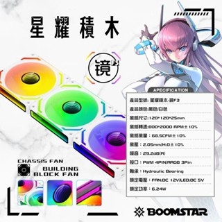 【C艾酷 現貨】影馳 鏡F3 無線拼接 積木風扇 PWM溫控 電腦散熱風扇 12cm風扇 ARGB風扇 ARGB
