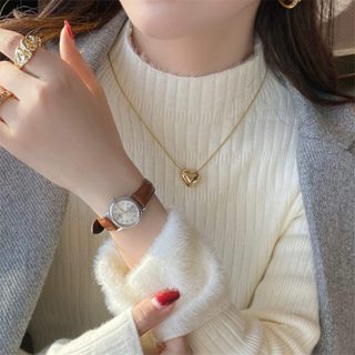 胖胖美依 長袖上衣 保暖加絨加厚 打底衫 內搭衣 發熱衣加絨加厚打底衫內搭保暖針織半高領上衣TBF15.8537