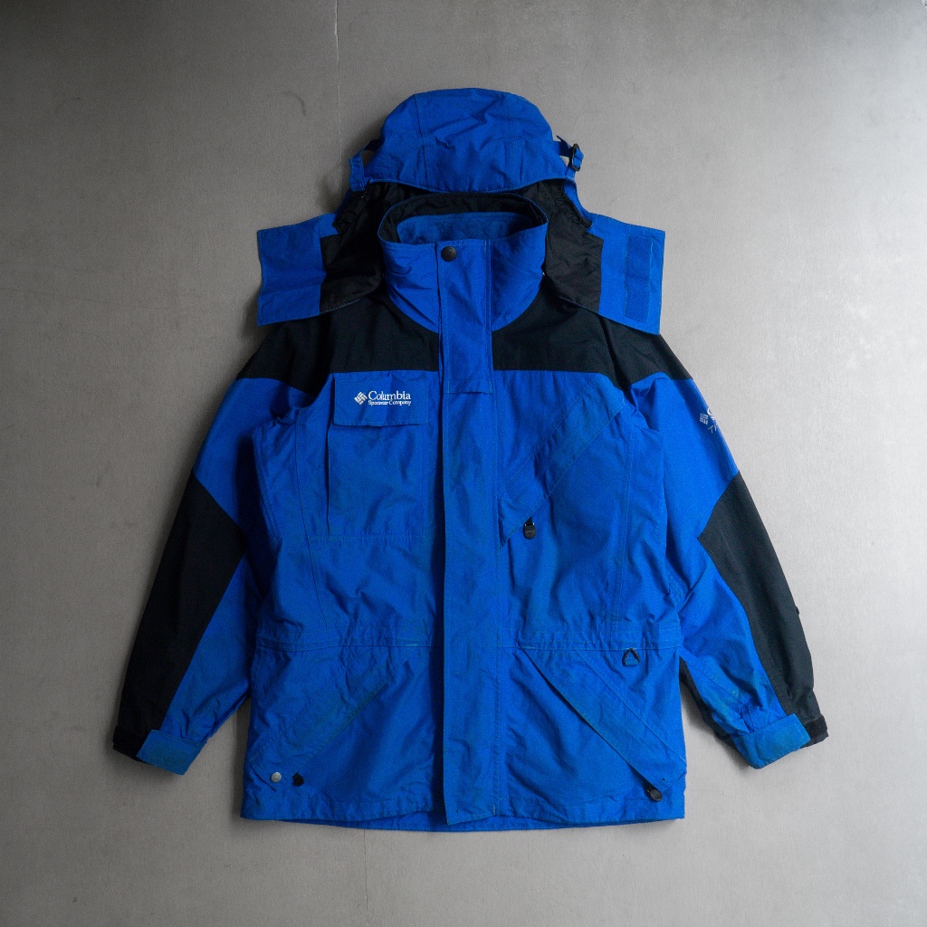 《白木11》 COLUMBIA MOUNTAIN PARKA 藍色 高領 防風 防水 戶外 登山 連帽 外套