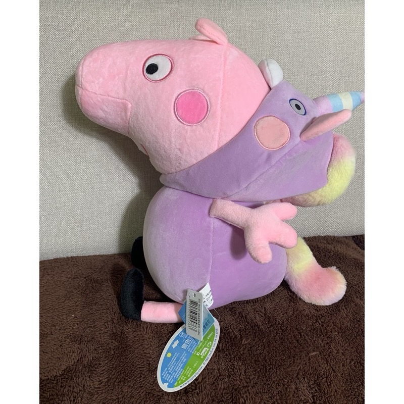 佩佩豬🐷正版授權 粉紅豬小妹恐龍裝 獨角獸 六寸佩佩豬抱枕娃娃玩偶