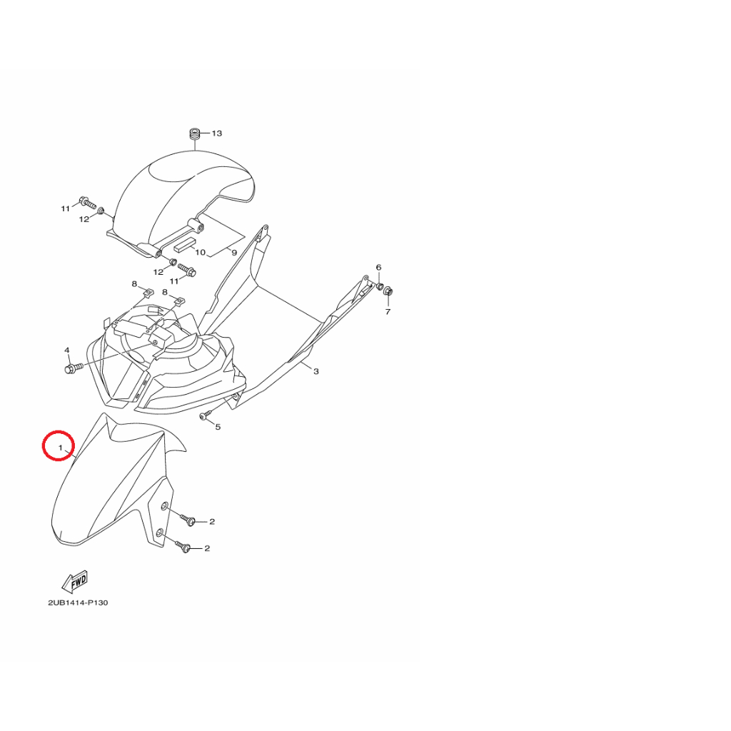 YAMAHA 原廠 新勁戰 五代 深灰 前土除 前擋泥蓋 料號：B2J-F1511-00-P3