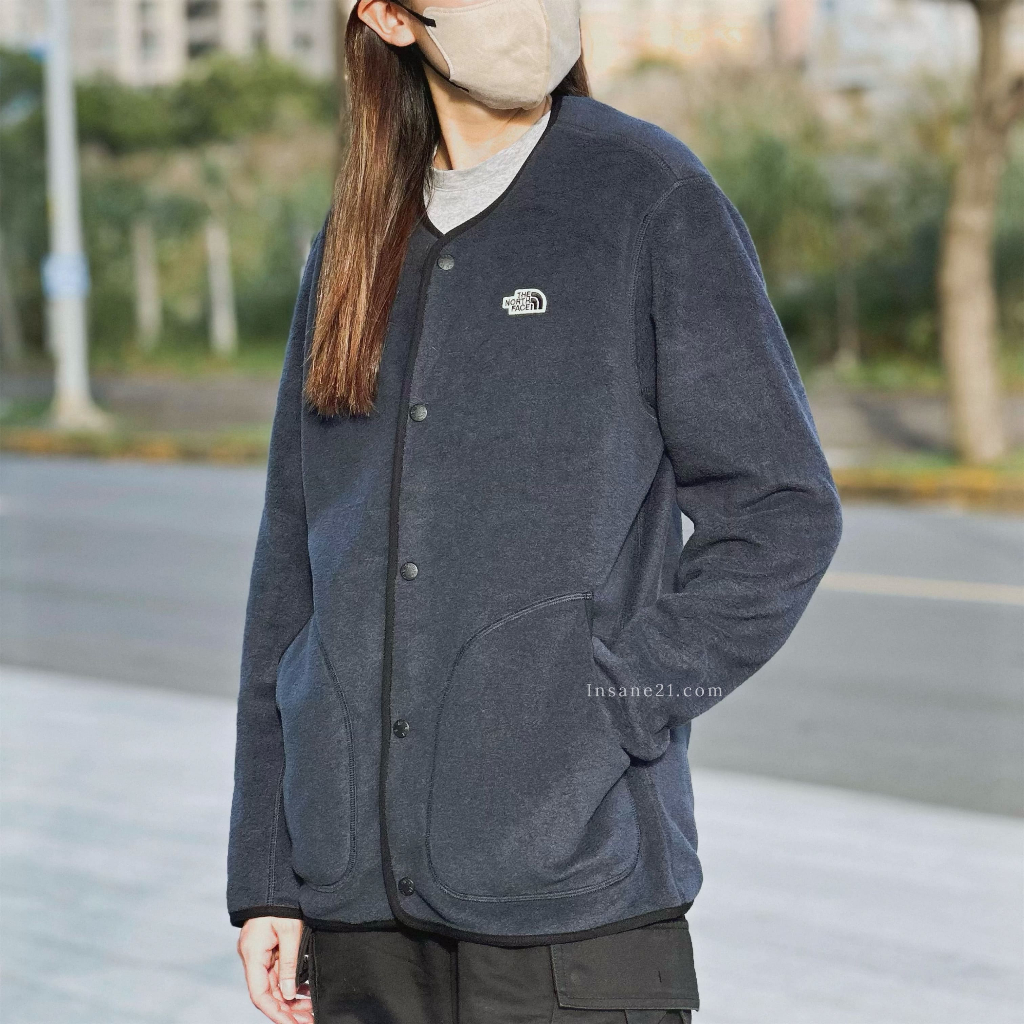 THE NORTH FACE 北臉 絨毛 毛毛 鈕釦外套 深藍 男女 秋冬新品【Insane-21】