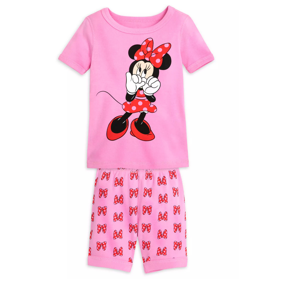 預購❤️正版❤️ 美國迪士尼  女童 睡衣 短袖 Minnie Mouse米妮 睡褲 短褲 tshirt