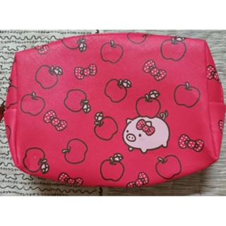 三麗鷗Hello Kitty化妝包（粉色）僅有一個～荔枝紋，防水材質。大象花紋防水收納包也可當化妝包