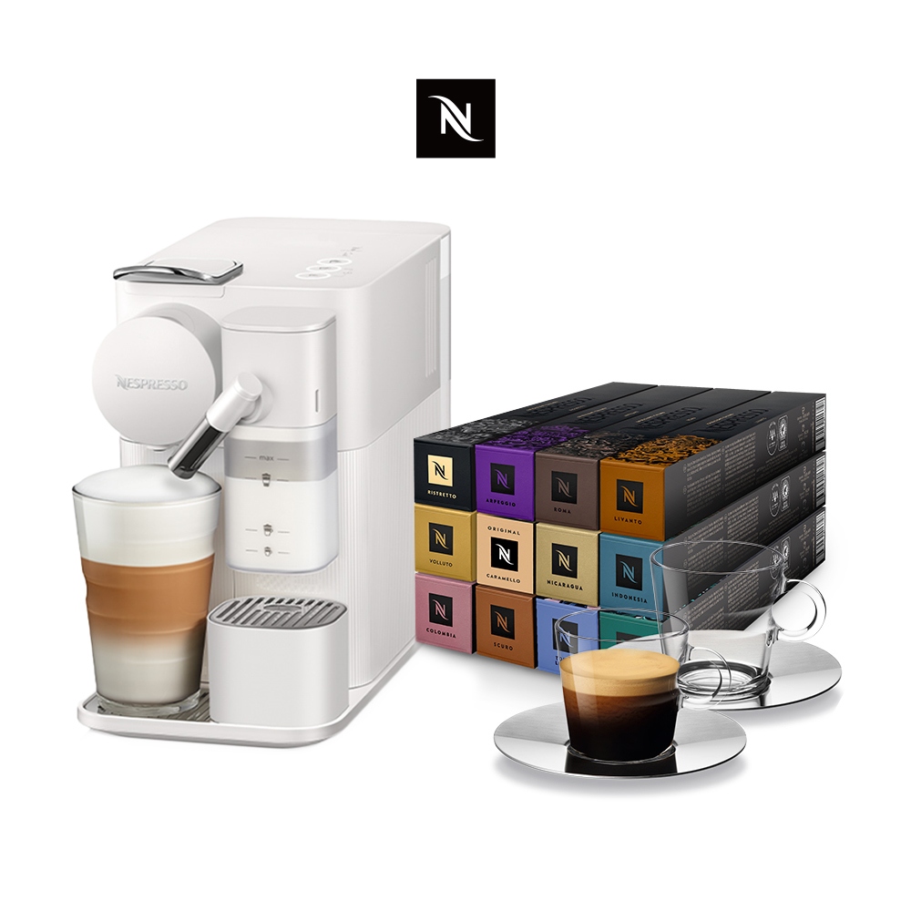 【Nespresso】膠囊咖啡機 Lattissima One(瓷白色)&amp;品味經典120顆(贈品牌禮)