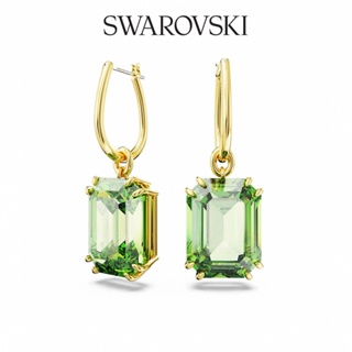 SWAROVSKI 施華洛世奇 Millenia 水滴形耳環 八角形切割, 綠色, 鍍金色色調